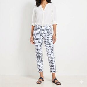 Michael Kors Blue and White Patterned Trousers